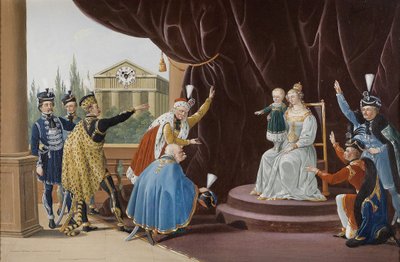 Biedermeier Picture Clock The Heir Apparent by Georg Vogel